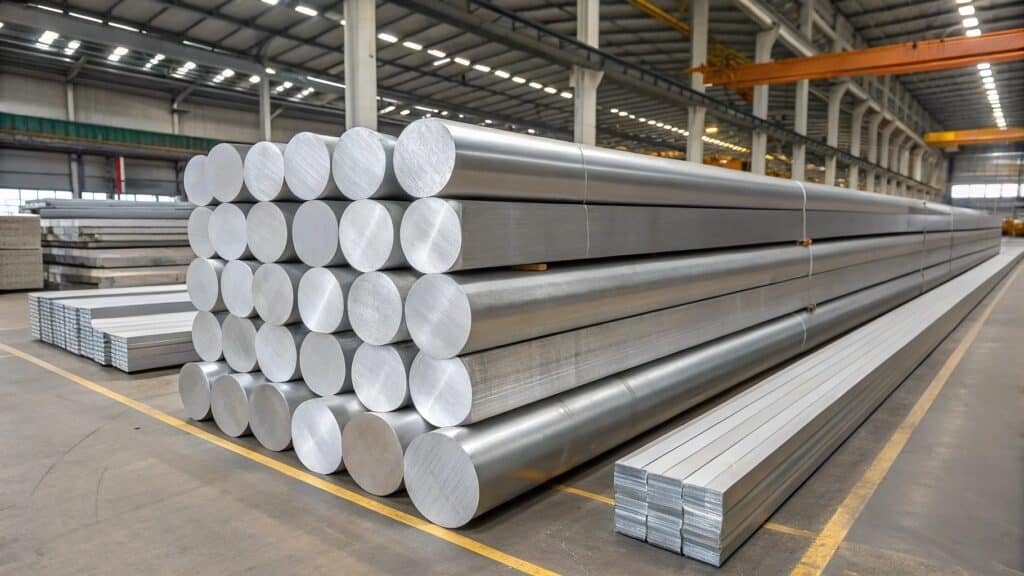 alt with keywords: an architectural aluminum window frame (likely 6063) next to a structural aluminum beam (likely 6061)